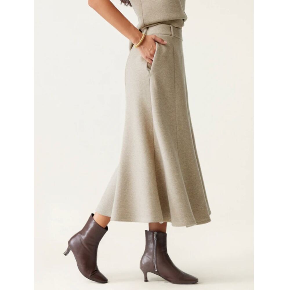 OGL High Waisted Umbrella Hem Midi Skirt NWT SIZE L - Picture 3 of 7